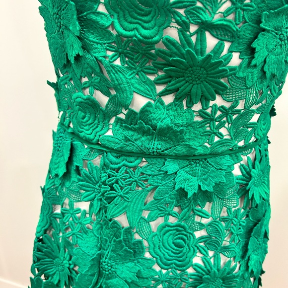 Milly appliqué green dress with spaghetti straps EUC - Picture 4 of 7